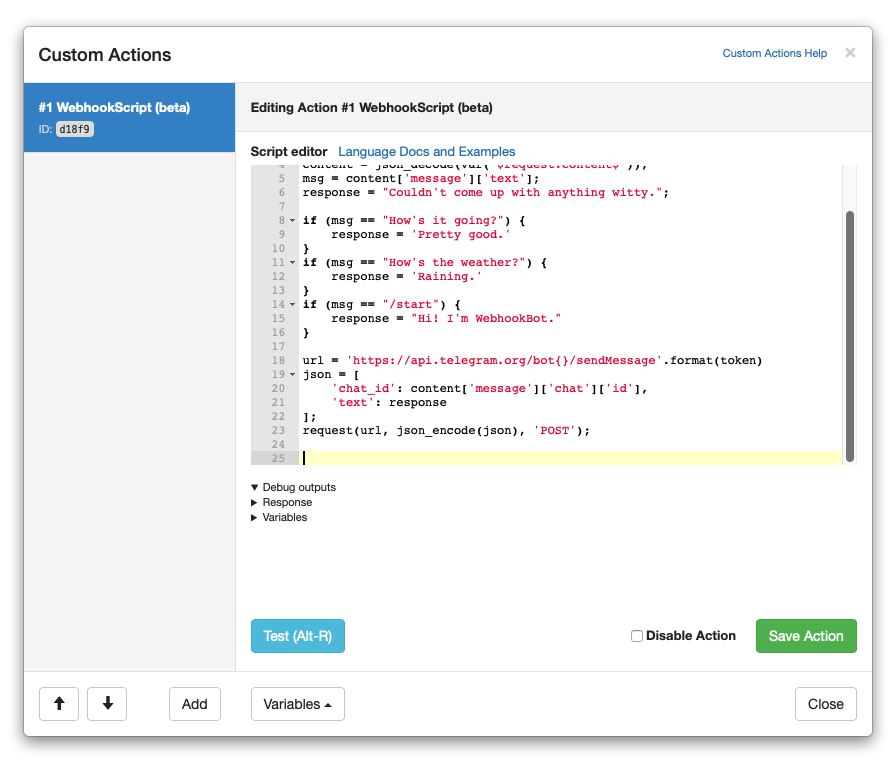 Examples Webhook site Docs