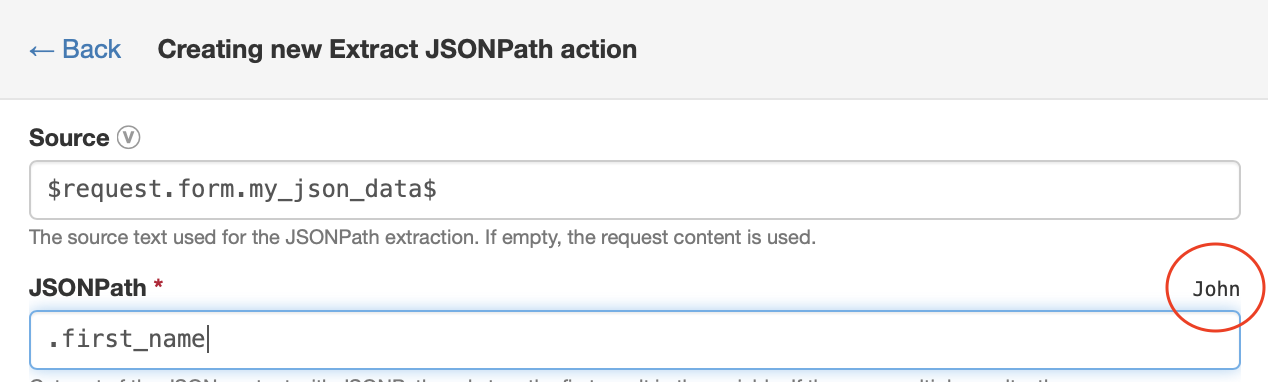 JSON Form Data in JSONPath